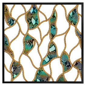 Chains & snake skin (Picutre Frame) / 16x16" / Brown