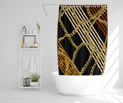 Chains & Stripes (Shower Curtain) / Default Title DIY at B&Q
