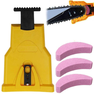 Chainsaw Sharpener Set with 3 Grinding Stones Fast Woodworking Tools ...