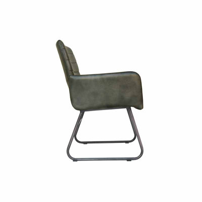 Chair - Leather/Iron - L62 x W62 x H84 cm - Light Grey