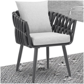 Chair Lugano in Rope design with aluminum frame - anthracite
