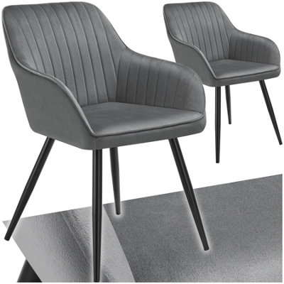 Chair Marilyn - velvet look, quilted, continuous backrest, slim steel ...