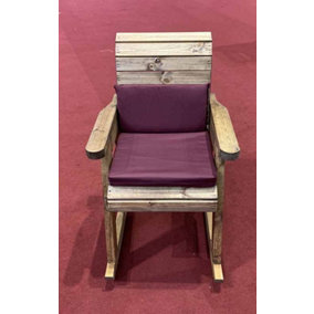 Chair Rocker with Cushions - W68 x D77 x H102 - Fully Assembled - Burgundy