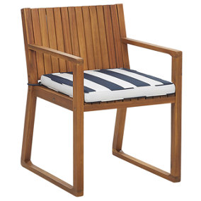 Chair with Cushion Wood Navy Blue SASSARI