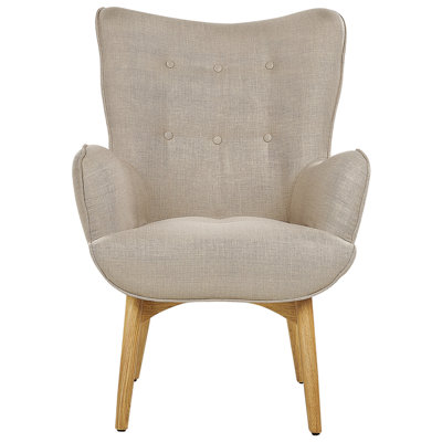 Chair with Footstool Beige VEJLE