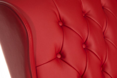 Chairman Super Large Executive Chair in Bonded Red leather with button back detailing
