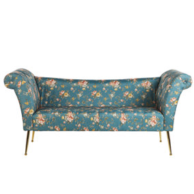 Chaise Lounge Floral Pattern Blue NANTILLY