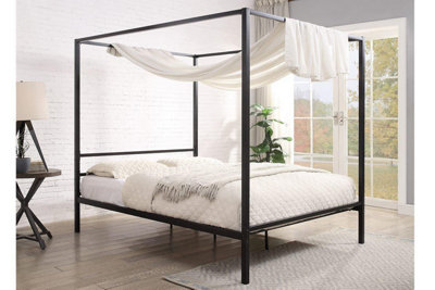 Chalfont Black Four Poster Metal Bed Frame Double 4ft6