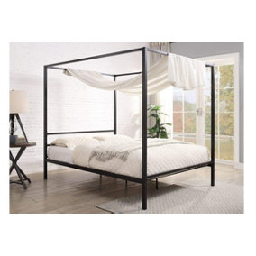 Chalfont Black Four Poster Metal Bed Frame Double 4ft6