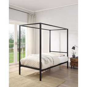Chalfont Black Four Poster Metal Bed Frame Single 3ft
