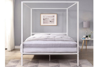 Chalfont White Four Poster Metal Small Double Bed Frame 4ft
