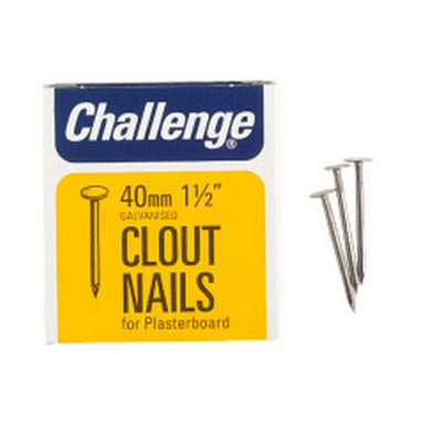 Challenge Clout Nails Silver (40mm) DIY at B&Q