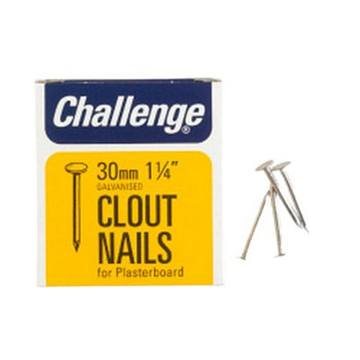Challenge Galvanised Clout Nails Silver (30mm) DIY at B&Q