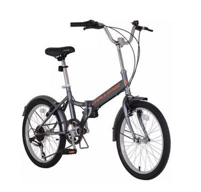 Challenge Holborn 20 inch Wheel Size Unisex Folding Bike Grey Steel Frame 6 Shimano Gears V