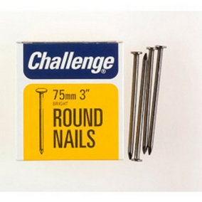Challenge Steel Round Wire Nails Silver (25mm)