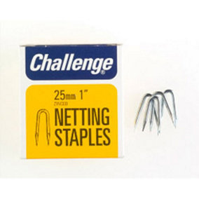 Challenge Zinc Plated Netting Staples Silver (25mm)