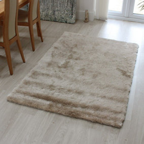 Champagne Super Soft Shaggy Sparkle Handmade Rug for Living Room and Bedroom-120cm X 180cm