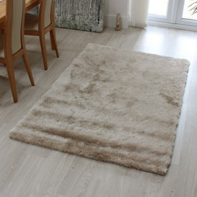 Champagne Super Soft Shaggy Sparkle Handmade Rug for Living Room and Bedroom-140cm X 200cm