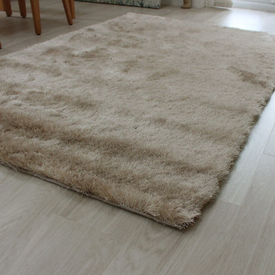 Champagne Super Soft Shaggy Sparkle Handmade Rug for Living Room and Bedroom-140cm X 200cm