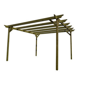 Champion Wooden Garden Pergola Kit, 2.4m x 4.2m (Rustic brown finish)