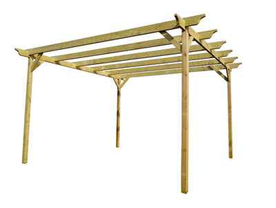 Champion Wooden Garden Pergola Kit, 4.8m x 4.8m (Natural finish)