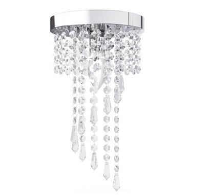 Chandeliers Raindrop Crystal Chandelier Light Fixture E12 Silver