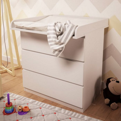 Changing Board Top Attachment Compatible with IKEA Malm Chest of Drawers White