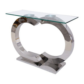 Channel Stylish Glass Hallway Console Table
