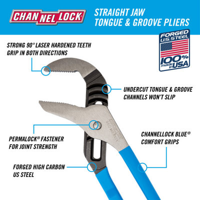 Channellock CHA460 CHL460 Tongue & Groove Pliers 400mm - 108mm Capacity CHA460