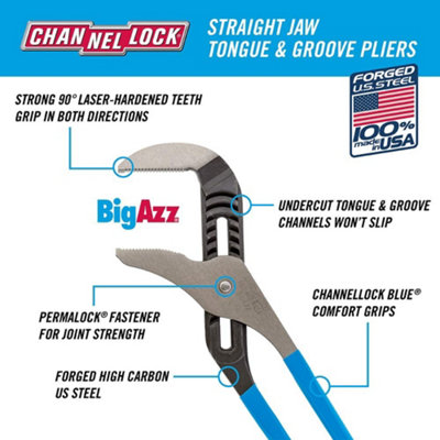 Channellock Tongue  480 Bigazz Straight Jaw Tongue & Groove Pliers