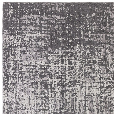 Charcoal Abstract Modern Easy to Clean Dining Room Bedroom and Living ...