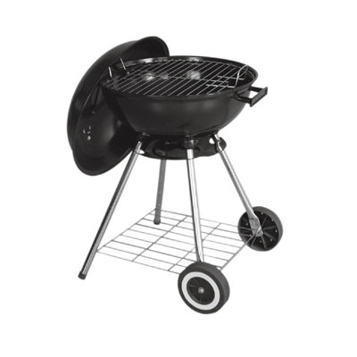 Charcoal BBQ Grill - Portable 45cm Round Barbecue for Outdoor Cooking - 3