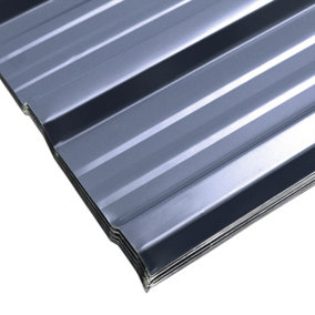 Charcoal Black Metal Roof Cladding Panels, 115cm x 45cm, Includes 50 Screws