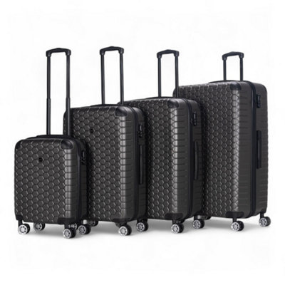 Charcoal Expandable Hard Shell ABS 8 Wheel Luggage Travel Cabin Holiday ...