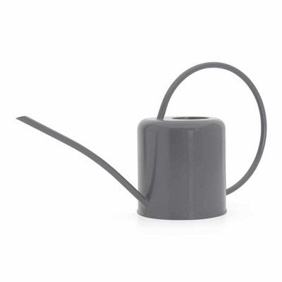 Charcoal Grey 1.4L Indoor Watering Can Small Metal Galvanised Powder Coated Steel
