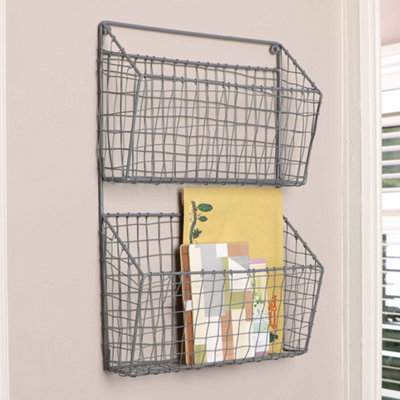 Charcoal Grey 2 Section Wire Storage Rack