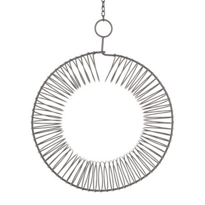 Charcoal Grey Round Wire Outdoor Garden Decor Bird Feeder