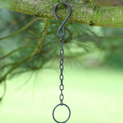 Charcoal Grey Round Wire Outdoor Garden Decor Bird Feeder - 5