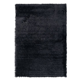 Charcoal Grey Thick Soft Shaggy Area Rug 60x110cm