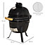 Charcoal Grill Cast Iron BBQ Cooking Smoker Standing Heat Control Black