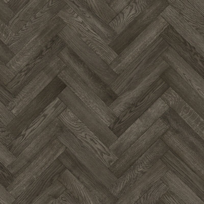 Charcoal Herringbone Vinyl by Remland (1m x 3m)