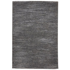Charcoal Optical 3D Washable Modern Abstract Dining Room Bedroom & Living Room Rug-120cm x 170cm