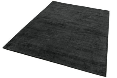 Charcoal Plain Handmade Modern Shaggy Easy to clean Rug for Dining Room-200cm X 300cm