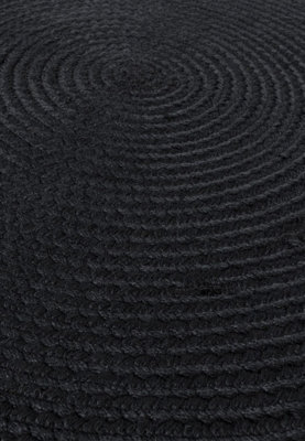 Charcoal Plain Modern Easy to Clean Handmade Dining Room Bedroom And Living Room Rug-200cm (Circle)