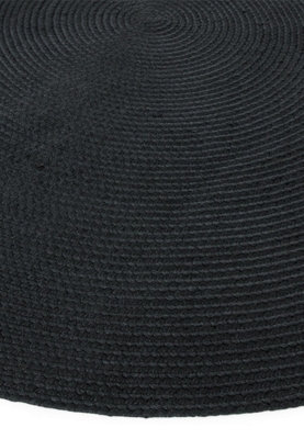Charcoal Plain Modern Easy to Clean Handmade Dining Room Bedroom And Living Room Rug-200cm (Circle)