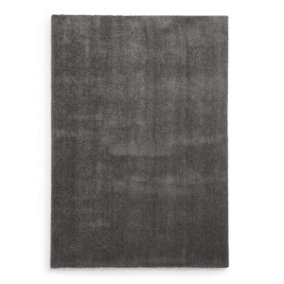Charcoal Shaggy Washable Plain Modern Rug For Living Room Bedroom & Dining Room-120cm X 170cm
