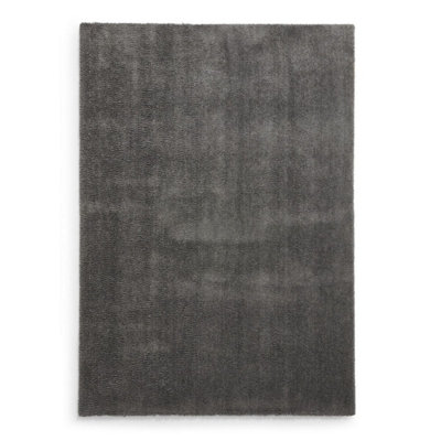 Charcoal Shaggy Washable Plain Modern Rug For Living Room Bedroom & Dining Room-160cm X 230cm