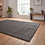 Charcoal Shaggy Washable Plain Modern Rug For Living Room Bedroom & Dining Room-160cm X 230cm