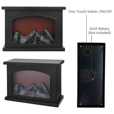 Charcoal Style LED Fireplace Flame Light , USB Table Lamp for Home ...