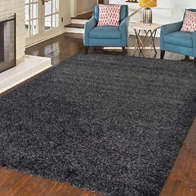 Charcoal Thick Shaggy Rug - California - 110 x 160 (3'6x5'2")